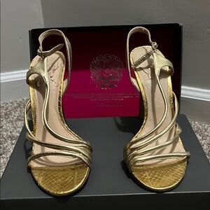 Vince Camuto Gold Strappy Heels